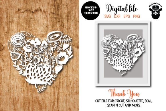 Best Mom Papercut Template