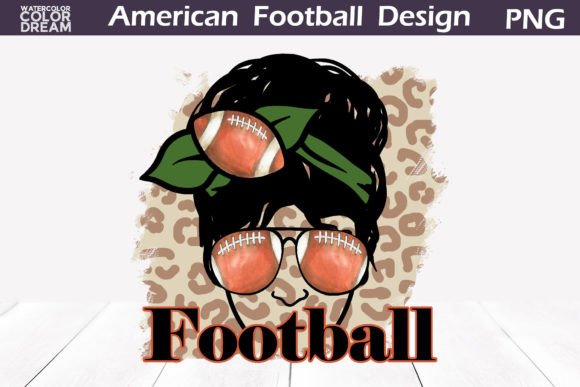 Messy Bun Football Leopard Print