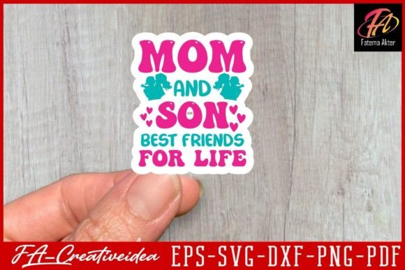 Mom and Son Best Friends SVG Design