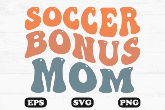 Soccer Bonus Mom Retro Wavy T-shirt
